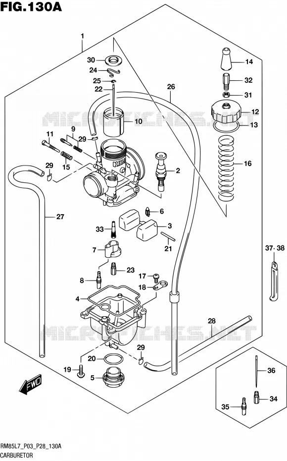 CARBURETOR Suzuki MOTO 85 RM 2017  RM85 L7 (P03 P28)