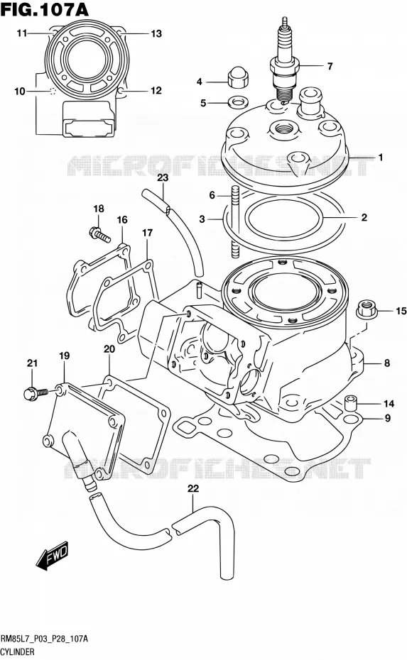 CYLINDER Suzuki MOTO 85 RM 2017  RM85 L7 (P03 P28)