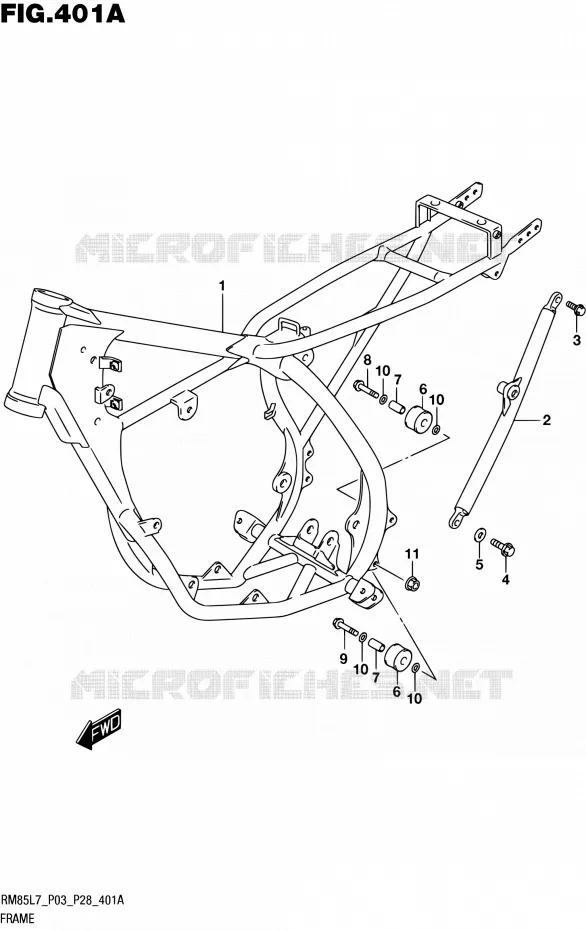 FRAME Suzuki MOTO 85 RM 2017  RM85 L7 (P03 P28)
