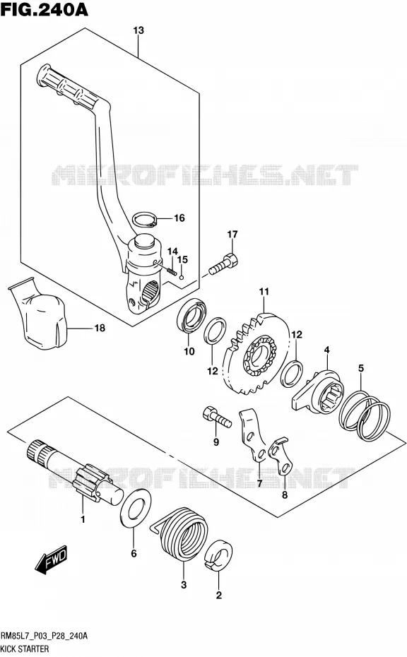 KICK STARTER Suzuki MOTO 85 RM 2017  RM85 L7 (P03 P28)