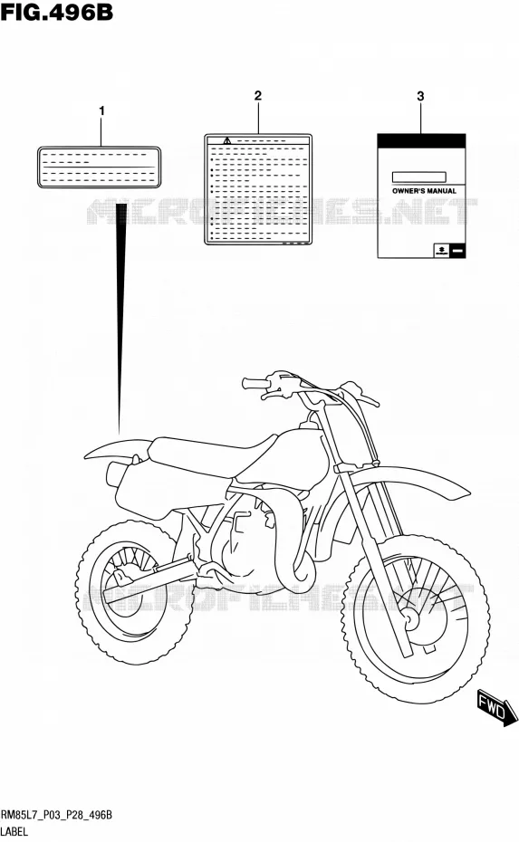 LABEL (RM85L7 P28) Suzuki MOTO 85 RM 2017  RM85 L7 (P03 P28)
