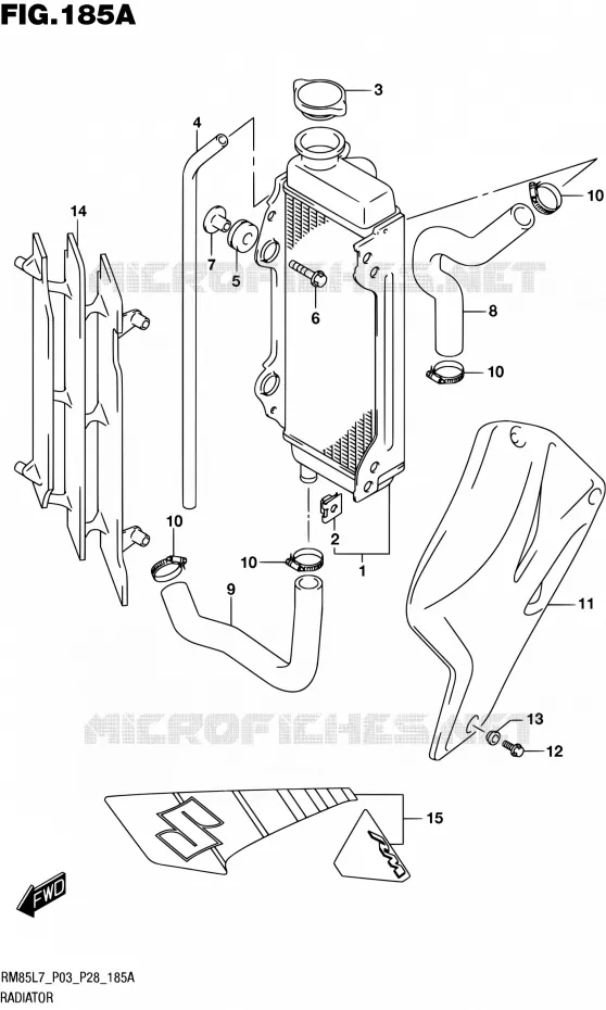 RADIATOR Suzuki MOTO 85 RM 2017  RM85 L7 (P03 P28)