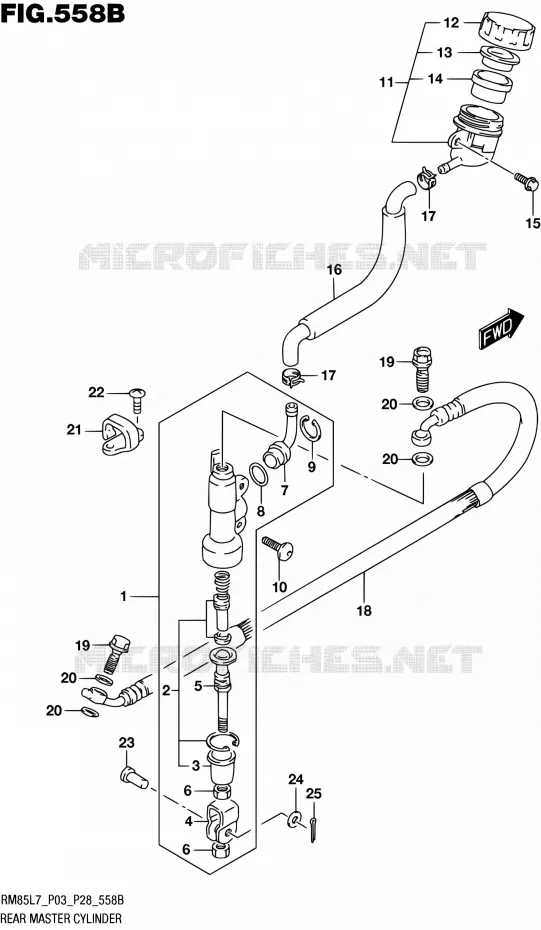 REAR MASTER CYLINDER (RM85L7 P28) Suzuki MOTO 85 RM 2017  RM85 L7 (P03 P28)