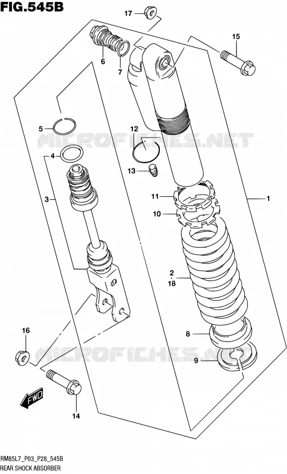 REAR SHOCK ABSORBER (RM85L7 P28) Suzuki MOTO 85 RM 2017  RM85 L7 (P03 P28)