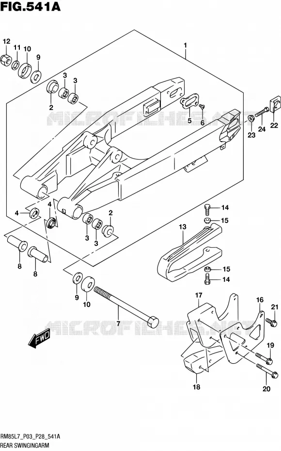 SWINGARM (RM85L7 P03) Suzuki MOTO 85 RM 2017  RM85 L7 (P03 P28)