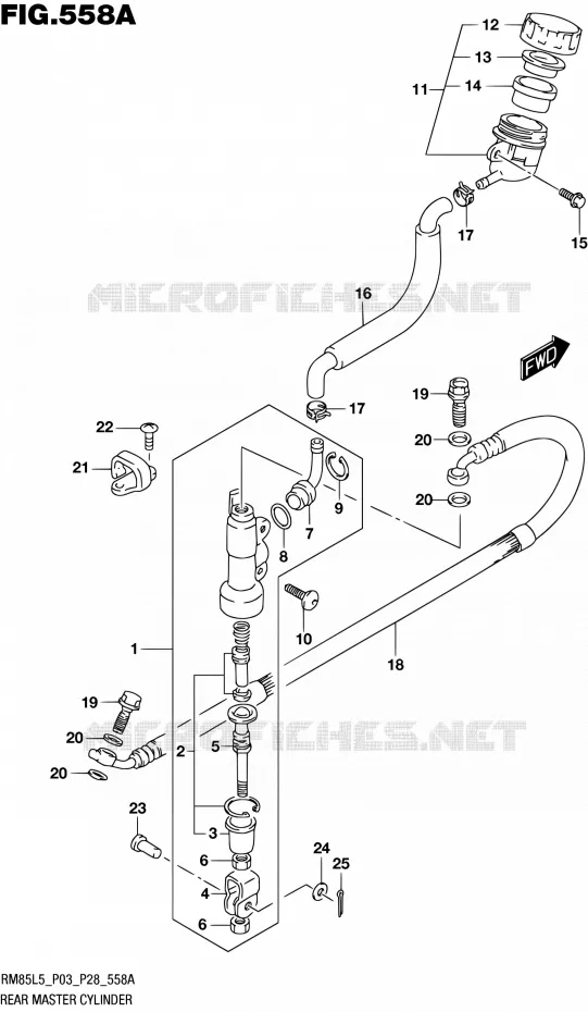 REAR MASTER CYLINDER (RM85L5 P03) Suzuki MOTO 85 RM 1992  RM85L L5 (P03,P28,P33)