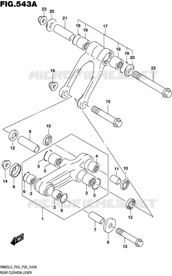 SHOCK ABSORBER LINKAGE Suzuki MOTO 85 RM 1992  RM85L L5 (P03,P28,P33)