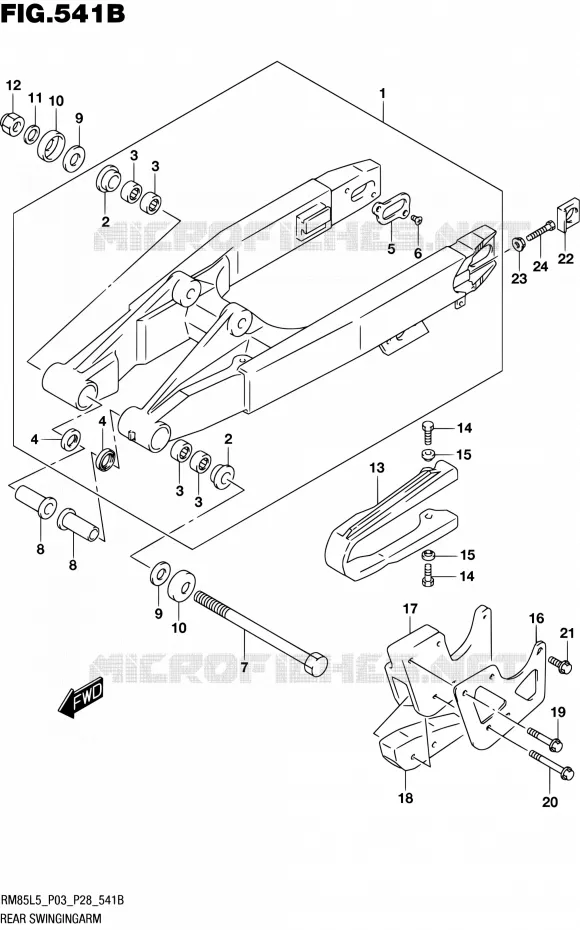 SWINGARM (RM85L5 P28) Suzuki MOTO 85 RM 1992  RM85L L5 (P03,P28,P33)