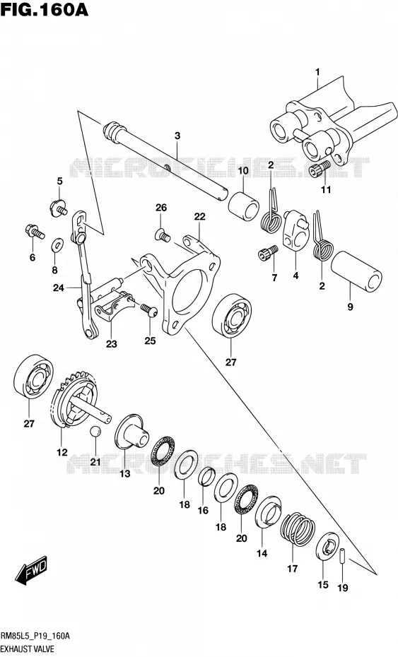 EXHAUST VALVE Suzuki MOTO 85 RM 1995  RM85L L5 (P19)