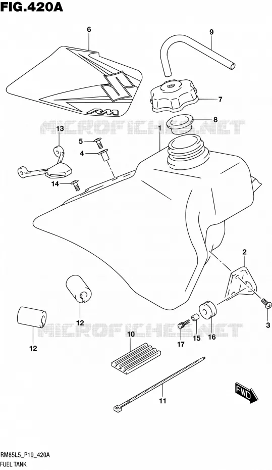 FUEL TANK Suzuki MOTO 85 RM 1995  RM85L L5 (P19)