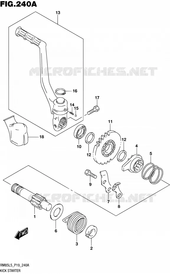 KICK STARTER Suzuki MOTO 85 RM 1995  RM85L L5 (P19)