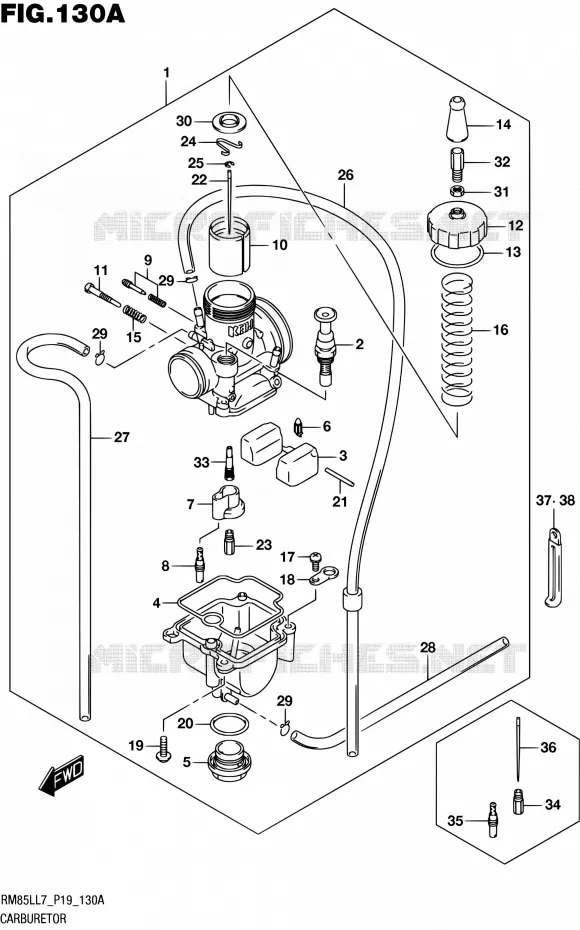 CARBURETOR Suzuki MOTO 85 RM 2017  RM85L L7 (P19)