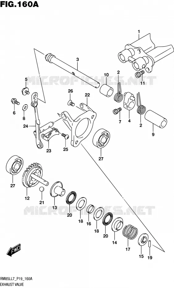 EXHAUST VALVE Suzuki MOTO 85 RM 2017  RM85L L7 (P19)