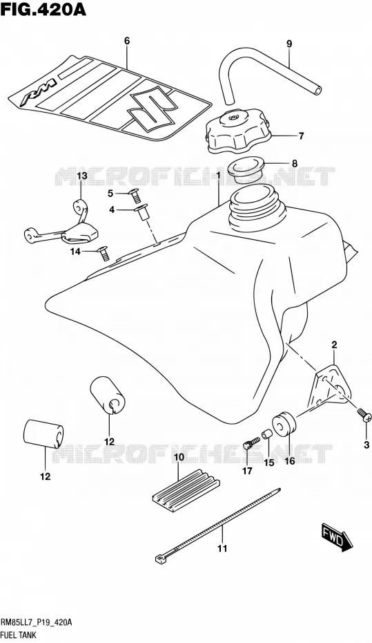 FUEL TANK Suzuki MOTO 85 RM 2017  RM85L L7 (P19)