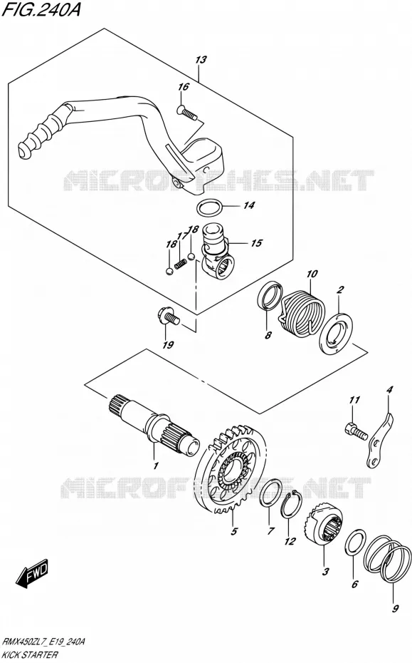 KICK STARTER Suzuki MOTO 450 RMX 2017  RMX450Z L7 (E19)