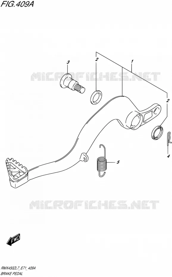 BRAKE PEDAL Suzuki MOTO 450 RMX 2017  RMX450Z L7 (E71)