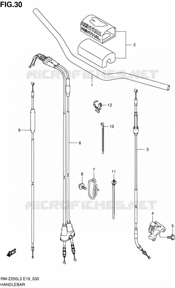 HANDLEBAR Suzuki MOTO 250 RM-Z 2013  RM-Z250 L3 (E19)