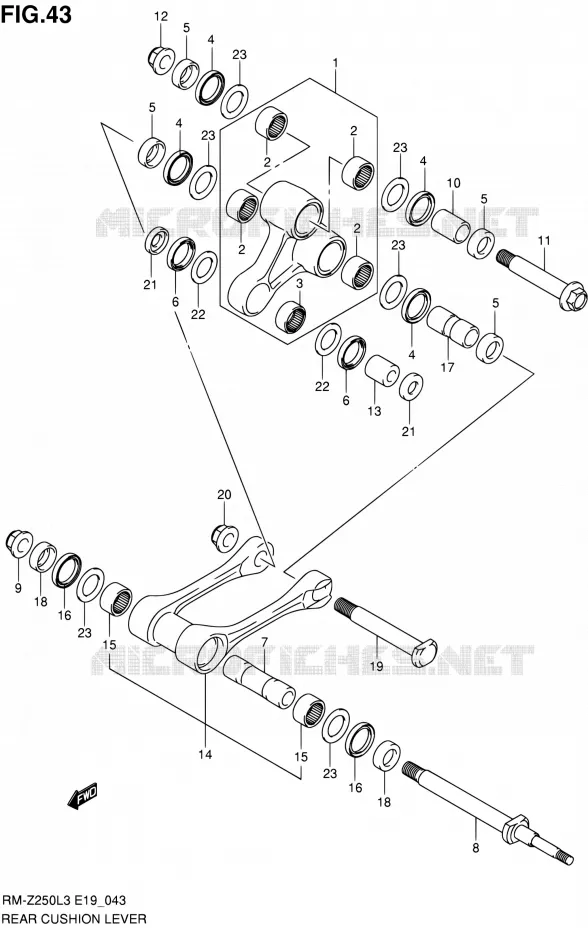 SHOCK ABSORBER LINKAGE Suzuki MOTO 250 RM-Z 2013  RM-Z250 L3 (E19)