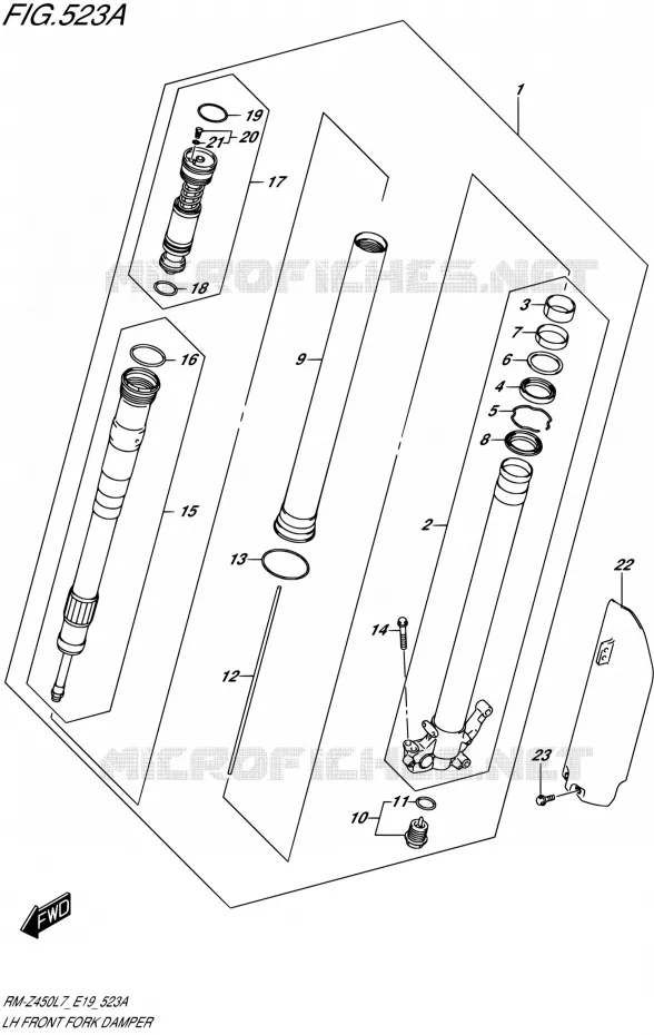FRONT LEFT FORK LEG Suzuki MOTO 450 RM-Z 2017  RM-Z450 L7 (E19)