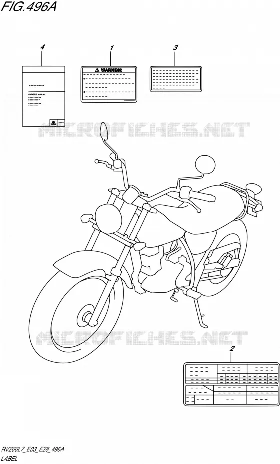 LABEL (RV200L7 E03) Suzuki MOTO 200 VAN-VAN 2017  RV200 L7 (E03,E28)