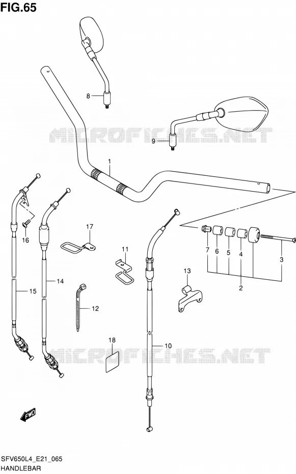HANDLEBAR Suzuki MOTO 650 GLADIUS 2016  SFV650A L4 (E21)