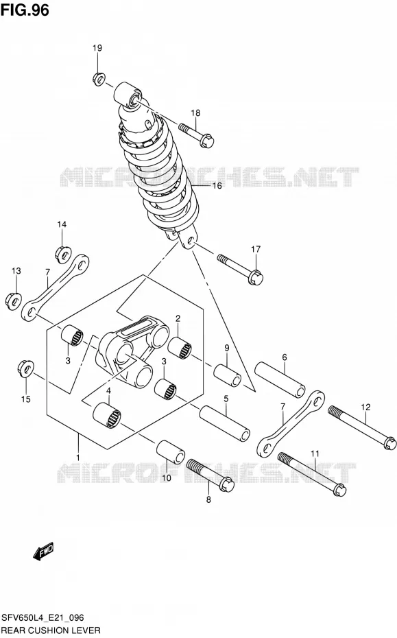 SHOCK ABSORBER LINKAGE (SFV650AL4 E21) (EXCEPT RUSSIAN) Suzuki MOTO 650 GLADIUS 2014  SFV650A L4 (E21)