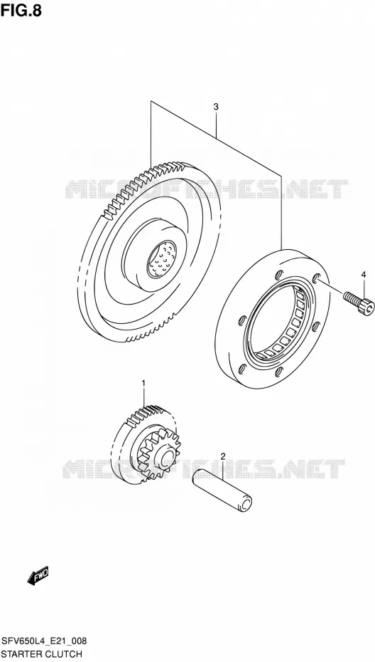 STARTER MOTOR CLUTCH Suzuki MOTO 650 GLADIUS 2016  SFV650A L4 (E21)