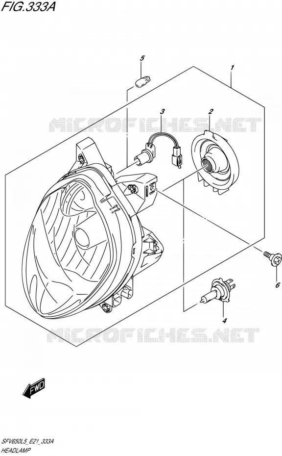 HEADLIGHT Suzuki MOTO 650 GLADIUS 2015  SFV650A L5 (E21)