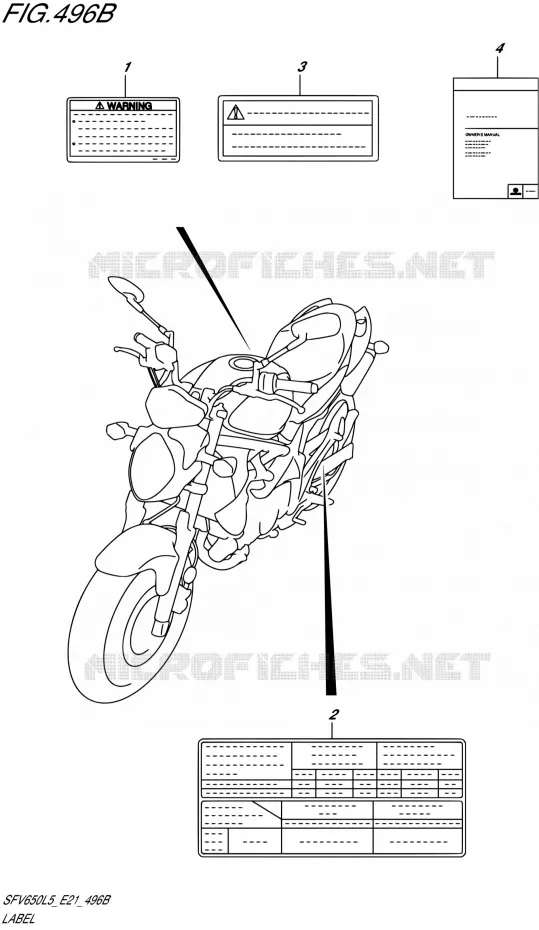 LABEL (SFV650AL5 E21) Suzuki MOTO 650 GLADIUS 2015  SFV650A L5 (E21)