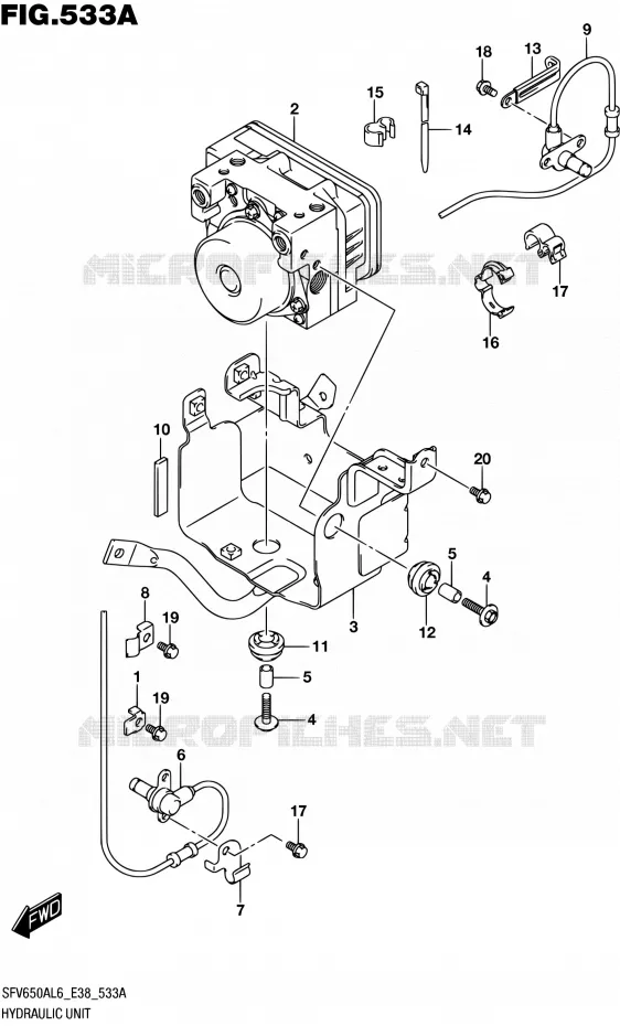 ABS SYSTEM Suzuki MOTO 650 GLADIUS 2016  SFV650A L6 (E38)
