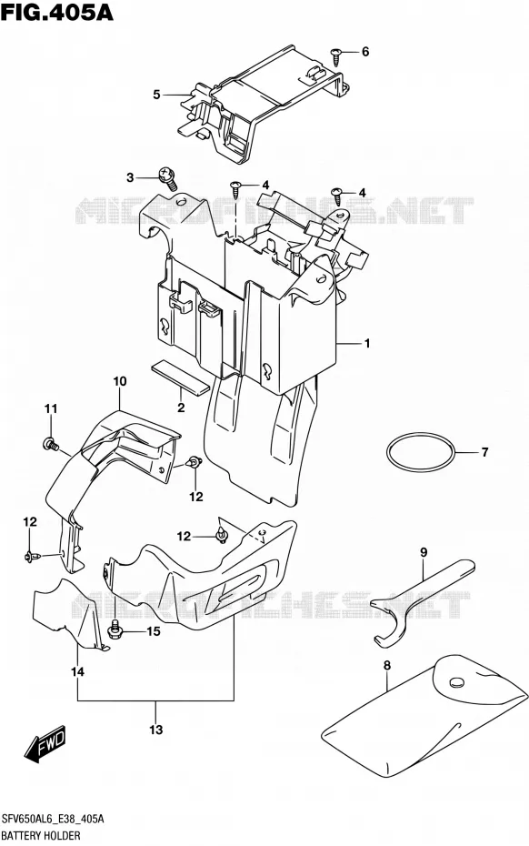BATTERY BOX - TOOLS Suzuki MOTO 650 GLADIUS 2016  SFV650A L6 (E38)