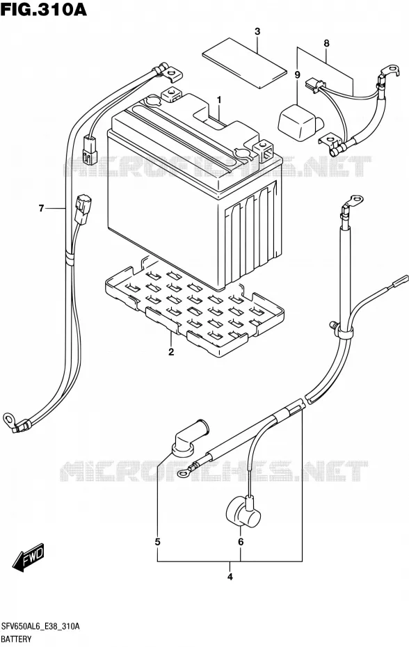BATTERY Suzuki MOTO 650 GLADIUS 2016  SFV650A L6 (E38)