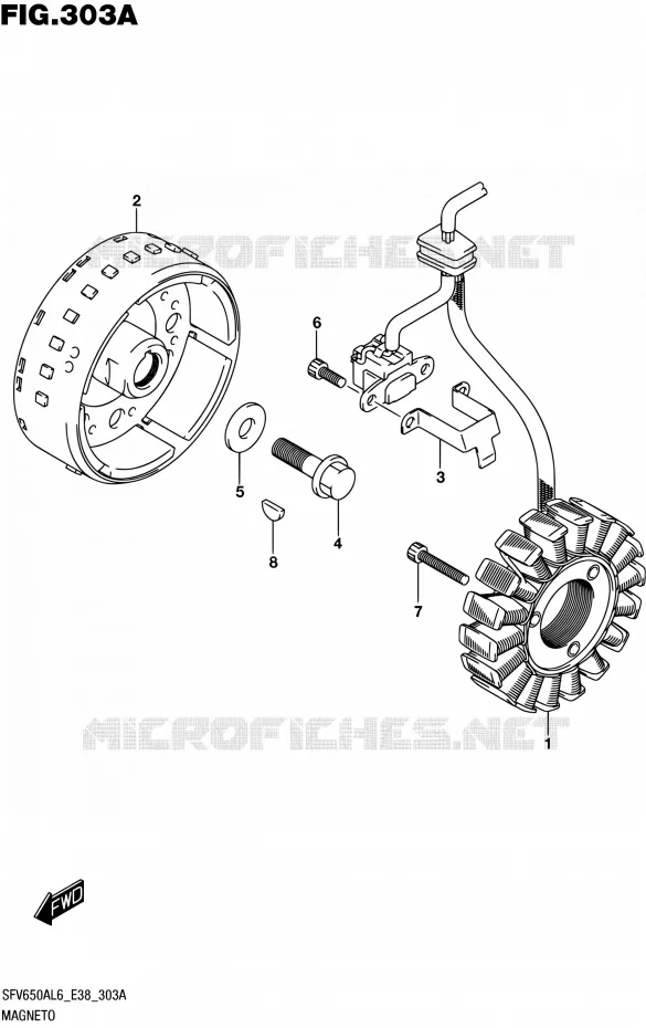 IGNITION Suzuki MOTO 650 GLADIUS 2016  SFV650A L6 (E38)