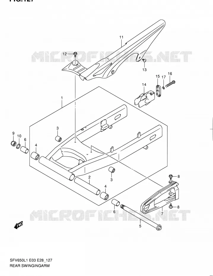 SWINGARM Suzuki MOTO 650 GLADIUS 2011  SFV650 L1 (E03,E28,E33)