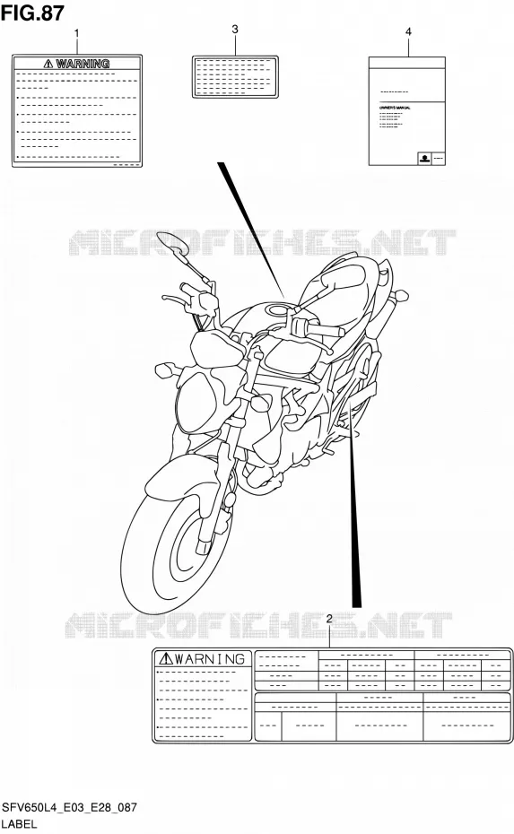 LABEL (SFV650L4 E33) Suzuki MOTO 650 GLADIUS 2014  SFV650 L4 (E03,E28,E33)
