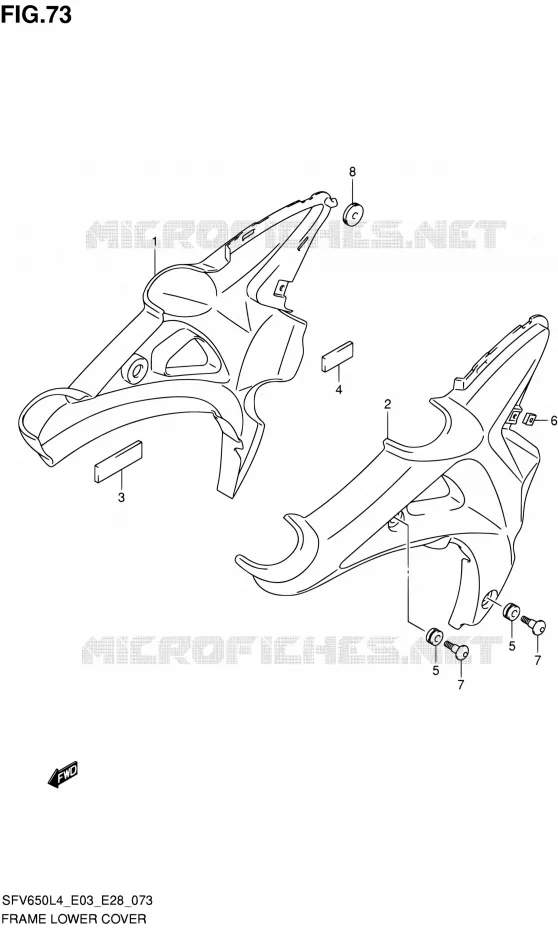 LOWER FAIRING Suzuki MOTO 650 GLADIUS 2014  SFV650 L4 (E03,E28,E33)