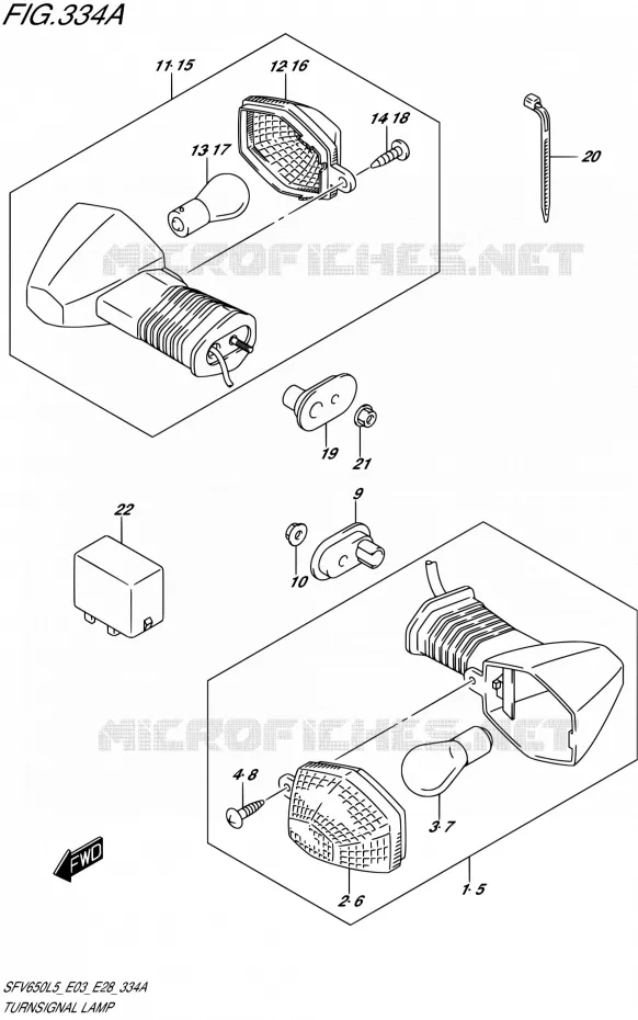 INDICATORS Suzuki MOTO 650 GLADIUS 2015  SFV650 L5 (E03,E28,E33)