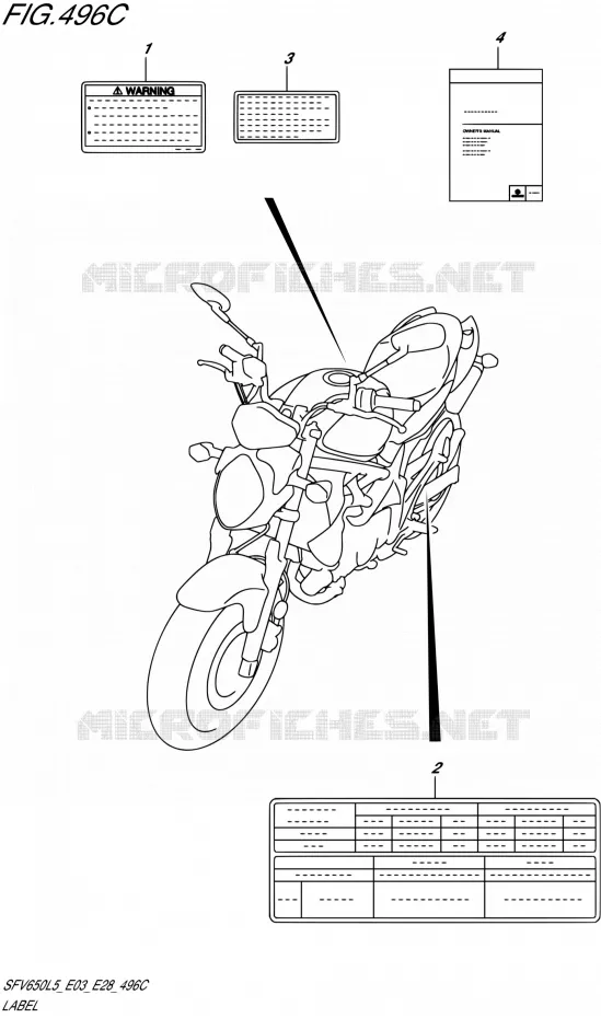 LABEL (SFV650L5 E33) Suzuki MOTO 650 GLADIUS 2015  SFV650 L5 (E03,E28,E33)