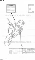 LABEL (SFV650UAL4 E21) for Suzuki GLADIUS 650 2014