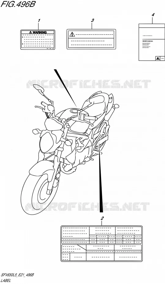 LABEL (SFV650AL5 E21) Suzuki MOTO 650 GLADIUS 2015  SFV650UA L5 (E21)