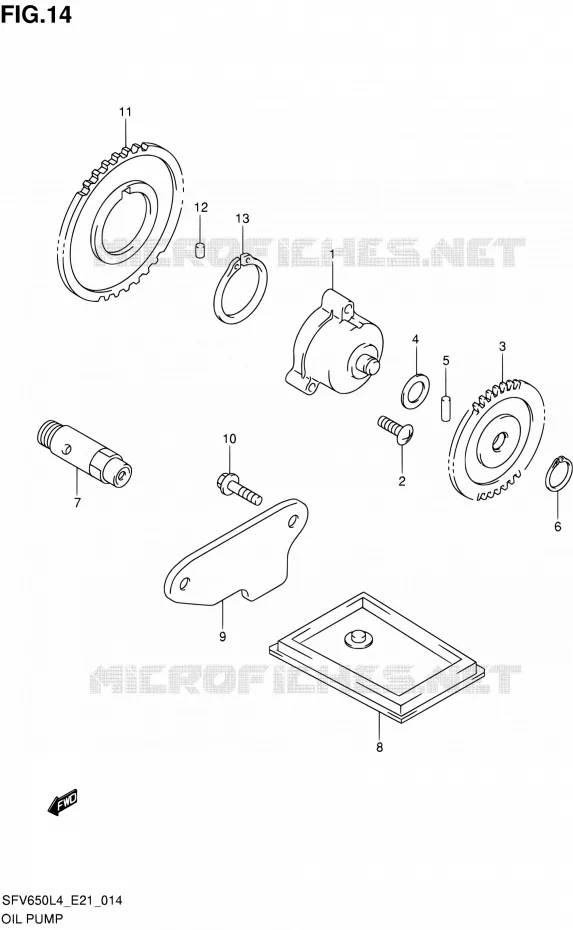 OIL PUMP Suzuki MOTO 650 GLADIUS 2014  SFV650U L4 (E21)