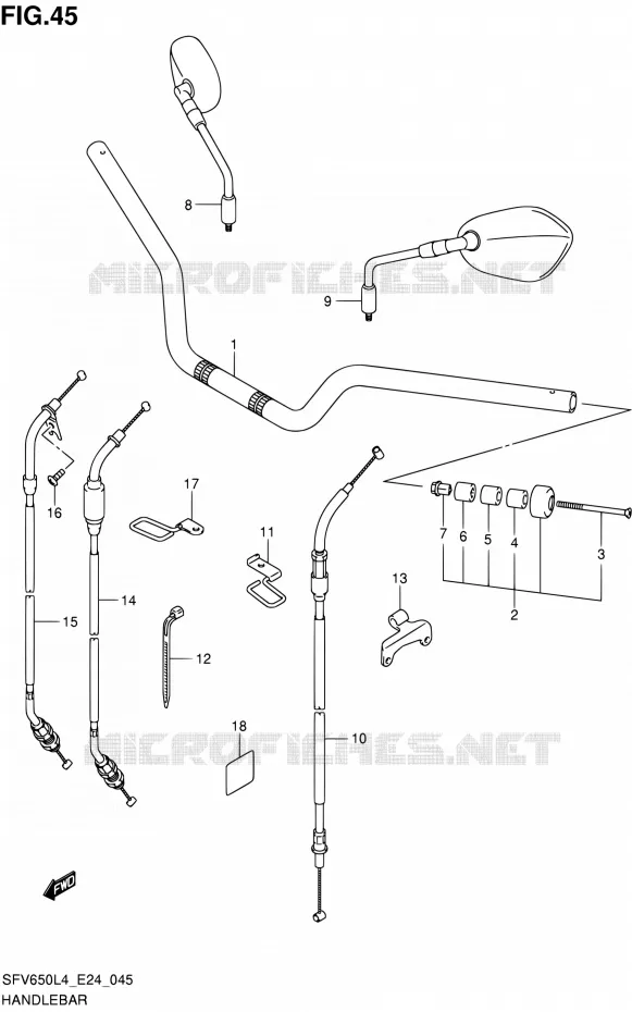 HANDLEBAR Suzuki MOTO 650 GLADIUS 2014  SFV650U L4 (E24)