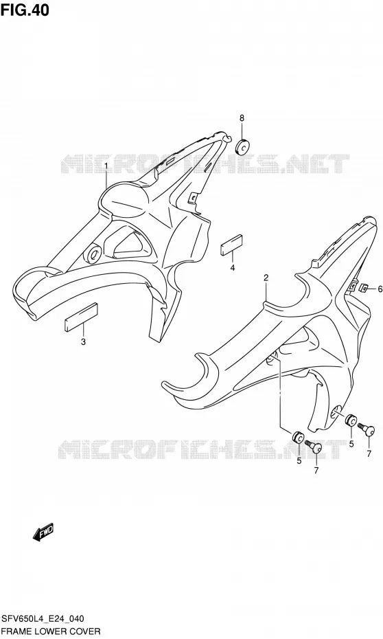 LOWER FAIRING Suzuki MOTO 650 GLADIUS 2014  SFV650U L4 (E24)