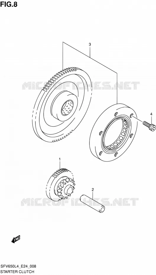 STARTER MOTOR CLUTCH Suzuki MOTO 650 GLADIUS 2014  SFV650U L4 (E24)