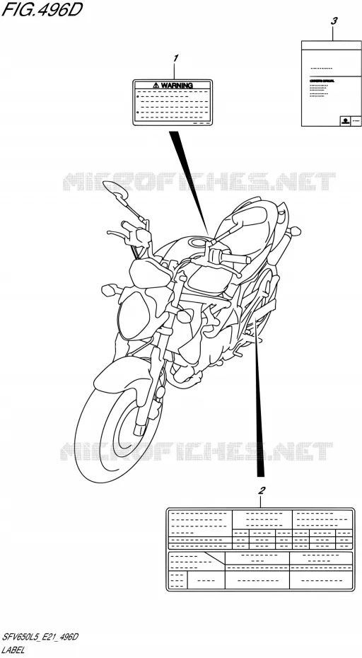 LABEL (SFV650UAL5 E21) Suzuki MOTO 650 GLADIUS 2015  SFV650U L5 (E21)