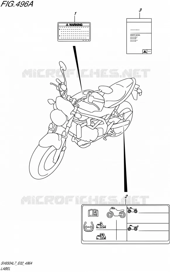 LABEL (SV650AL7 E02) Suzuki MOTO 650 SV 2017  SV650A L7 (E02)