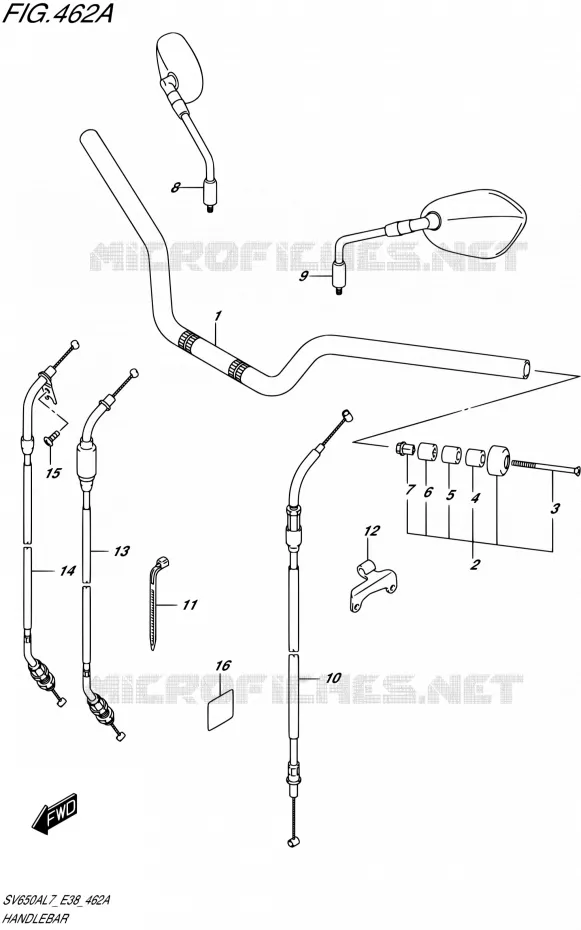 HANDLEBAR Suzuki MOTO 650 SV 2017  SV650A L7 (E38)