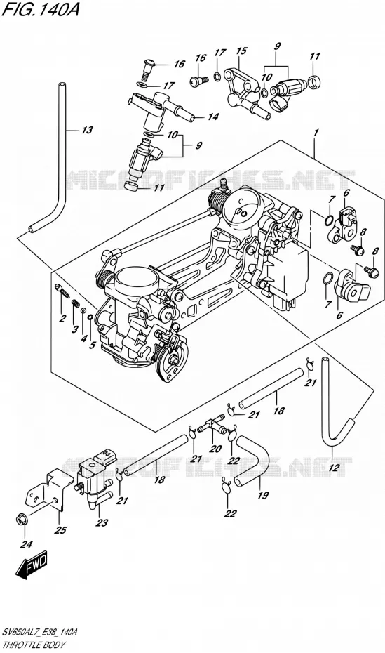 THROTTLE BODY Suzuki MOTO 650 SV 2017  SV650A L7 (E38)