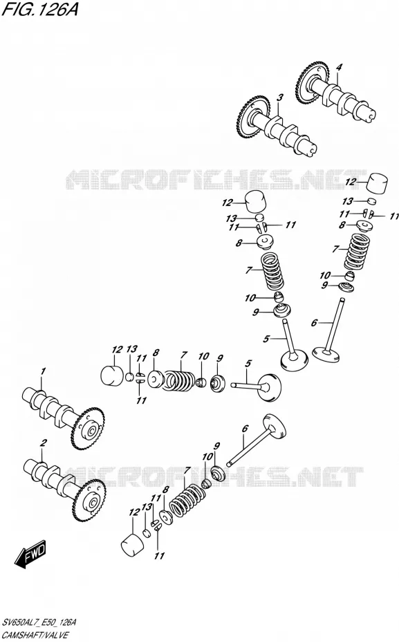 CAMSHAFT - VALVES Suzuki MOTO 650 SV 2017  SV650A L7 (E50)