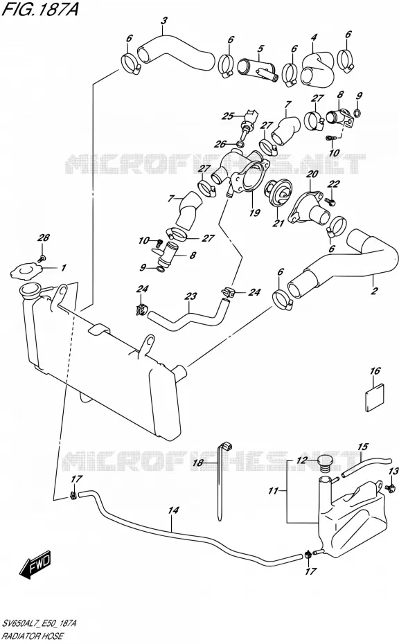 RADIATOR HOSE Suzuki MOTO 650 SV 2017  SV650A L7 (E50)